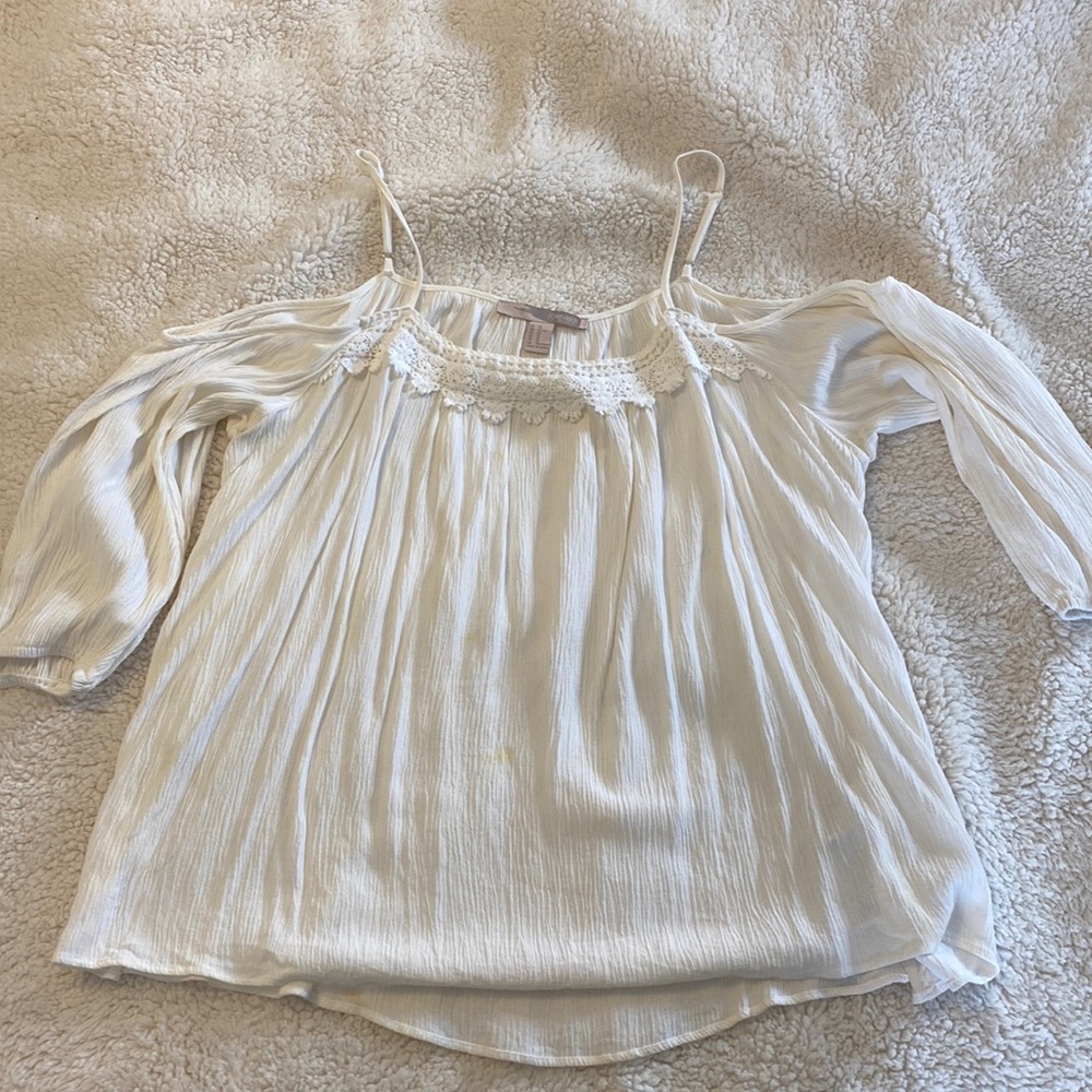 White Cold Shoulder Top